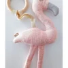 Flamingo Müslin Oyuncaklı Doğal Ahşap Diş Kaşıyıcı / Bebek Odası Dekor