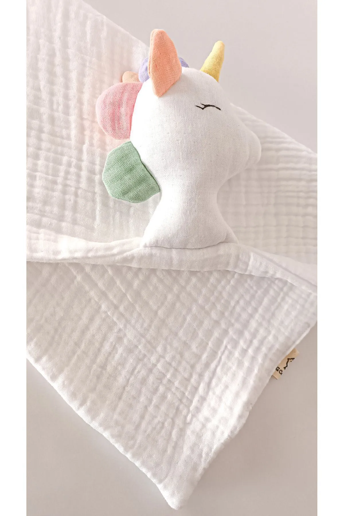 Sevimli Unicorn %100 Pamuklu Organik Müslin Uyku Arkadaşı/ Bebek Hediyelik / Oyuncak