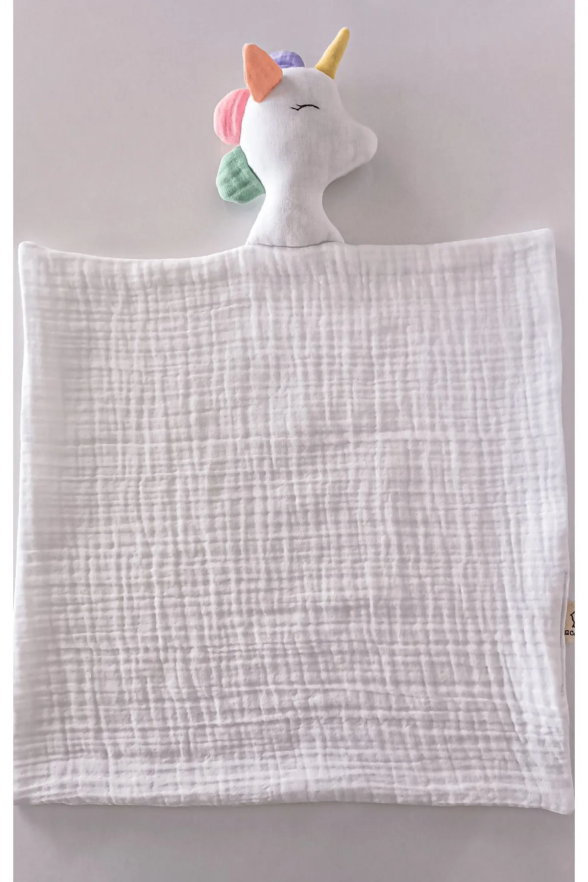 Sevimli Unicorn %100 Pamuklu Organik Müslin Uyku Arkadaşı/ Bebek Hediyelik / Oyuncak