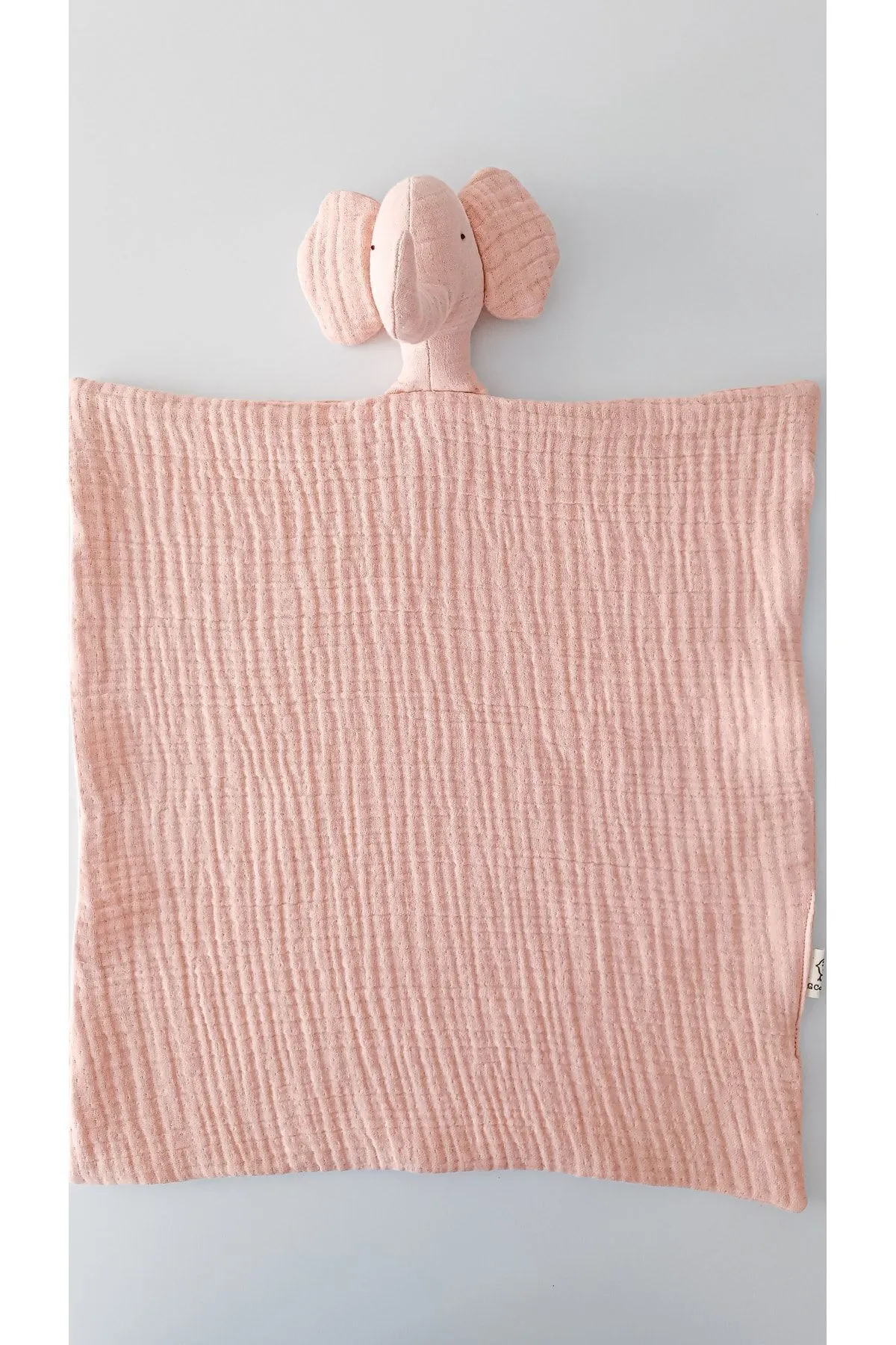 Sevimli Fil Pudra %100 Pamuklu Organik 8 Katlı Müslin Uyku Arkadaşı Bebek/ Çocuk