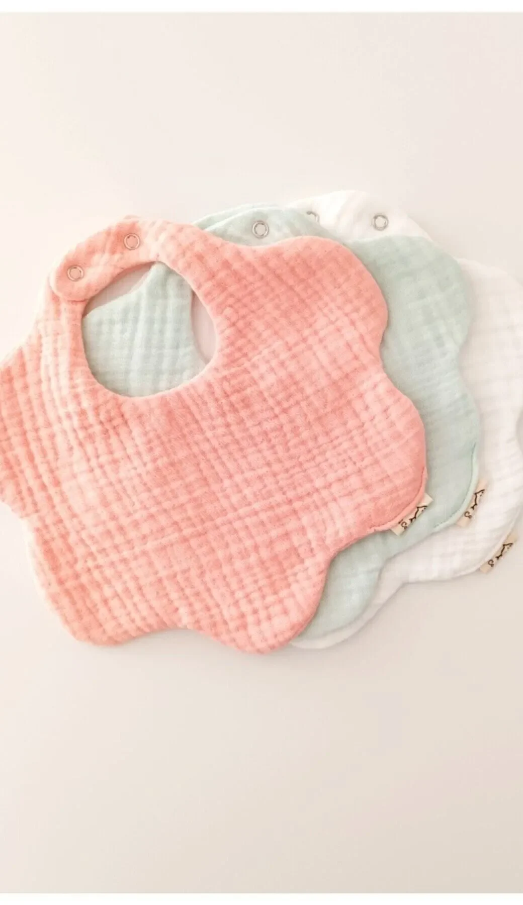 3'lü %100 Pamuklu Organik Soft Renkler 8 Katlı Papatya Multi Müslin Bebek Önlük / Salya Önlüğü