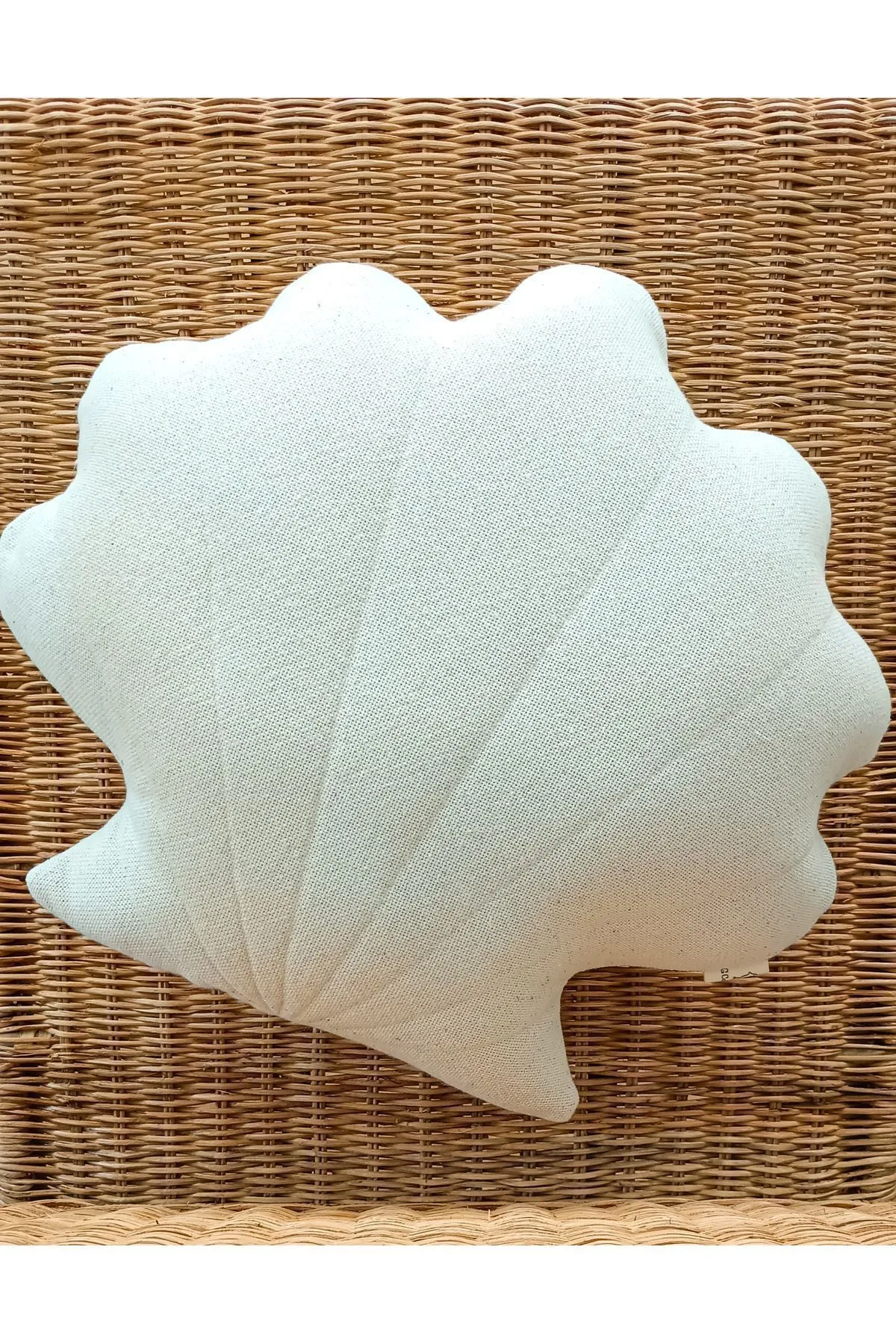 İstiridye %100 Pamuklu Ekru Dekoratif Kırlent / Ev Dekorasyon / Yastık / Yaz / Plaj / Deniz