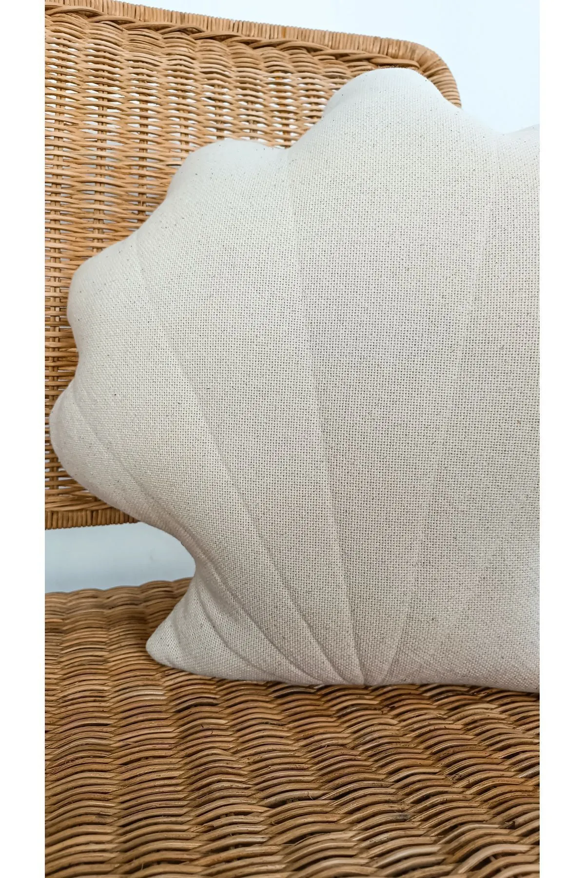 İstiridye %100 Pamuklu Ekru Dekoratif Kırlent / Ev Dekorasyon / Yastık / Yaz / Plaj / Deniz