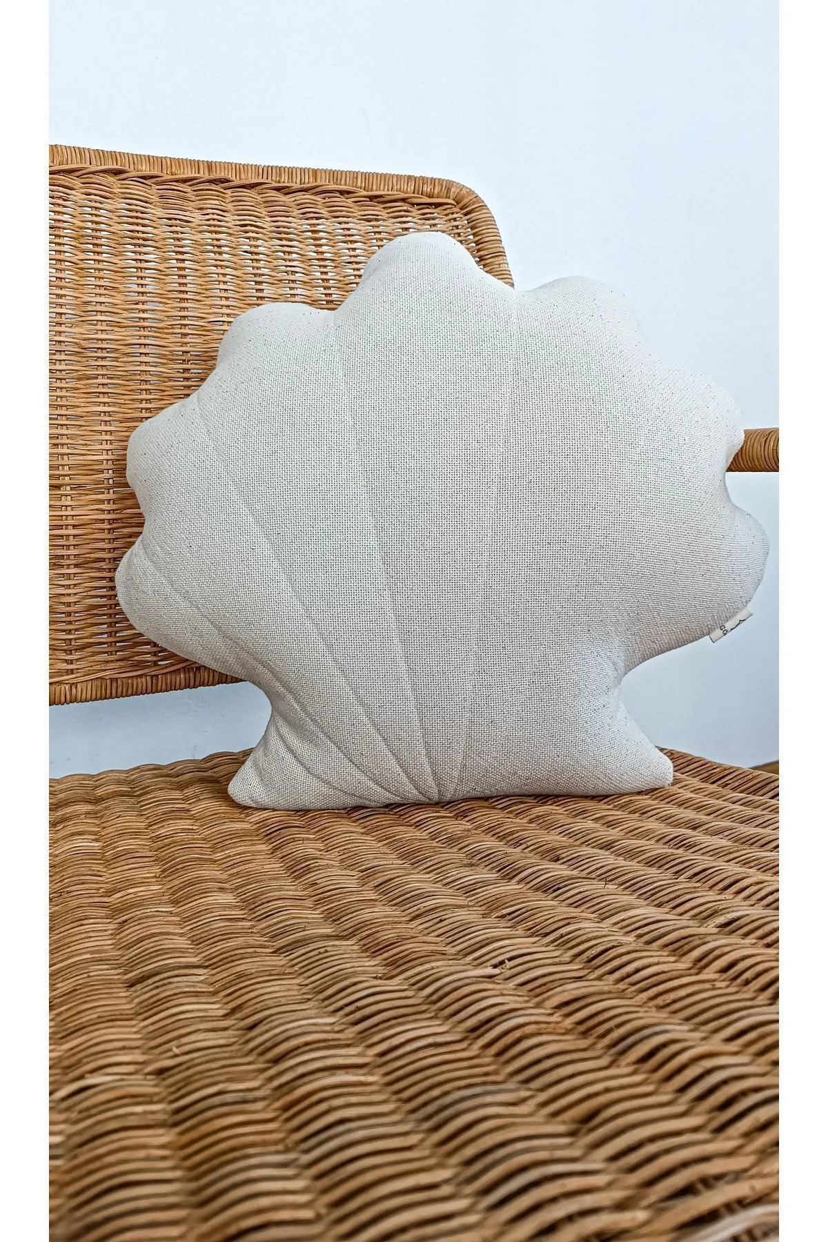 İstiridye %100 Pamuklu Ekru Dekoratif Kırlent / Ev Dekorasyon / Yastık / Yaz / Plaj / Deniz