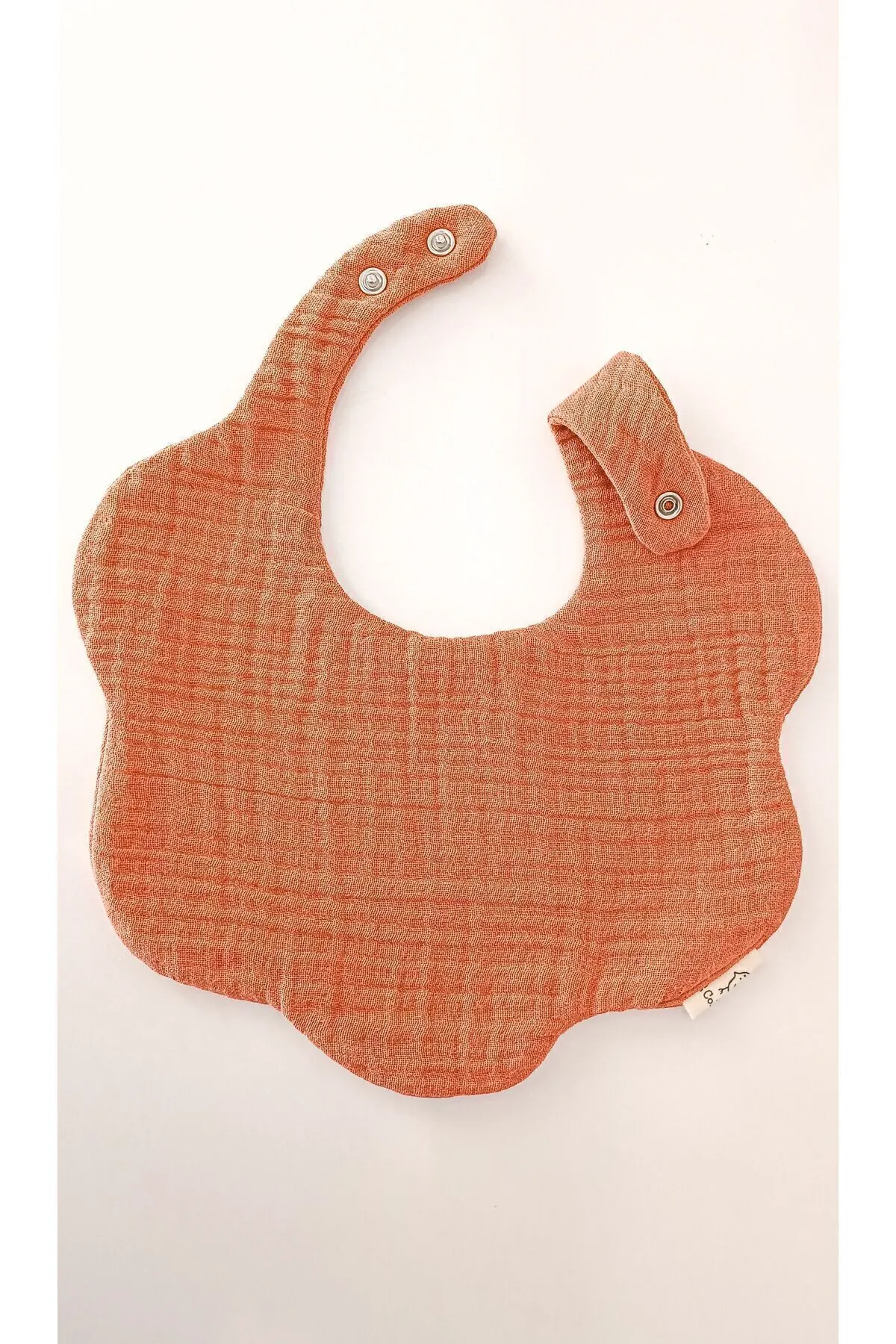 Kiremit , Bej 2'li %100 Pamuklu Organik 8 Katlı Müslin Bebek Önlüğü / Salya Önlüğü