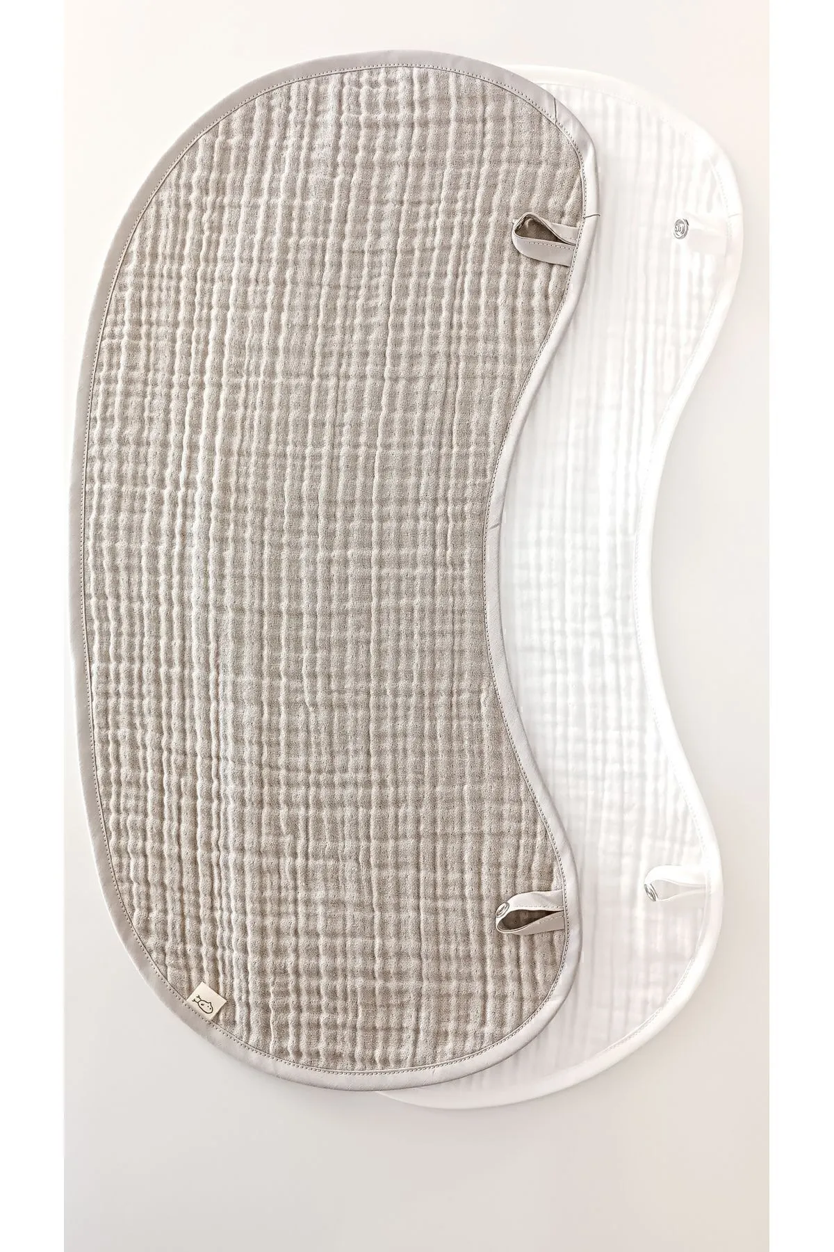 2'li %100 Pamuklu Organik Gri 4 Katlı Müslin Bebek Omuz Örtüsü / Müslin Ağız Mendili