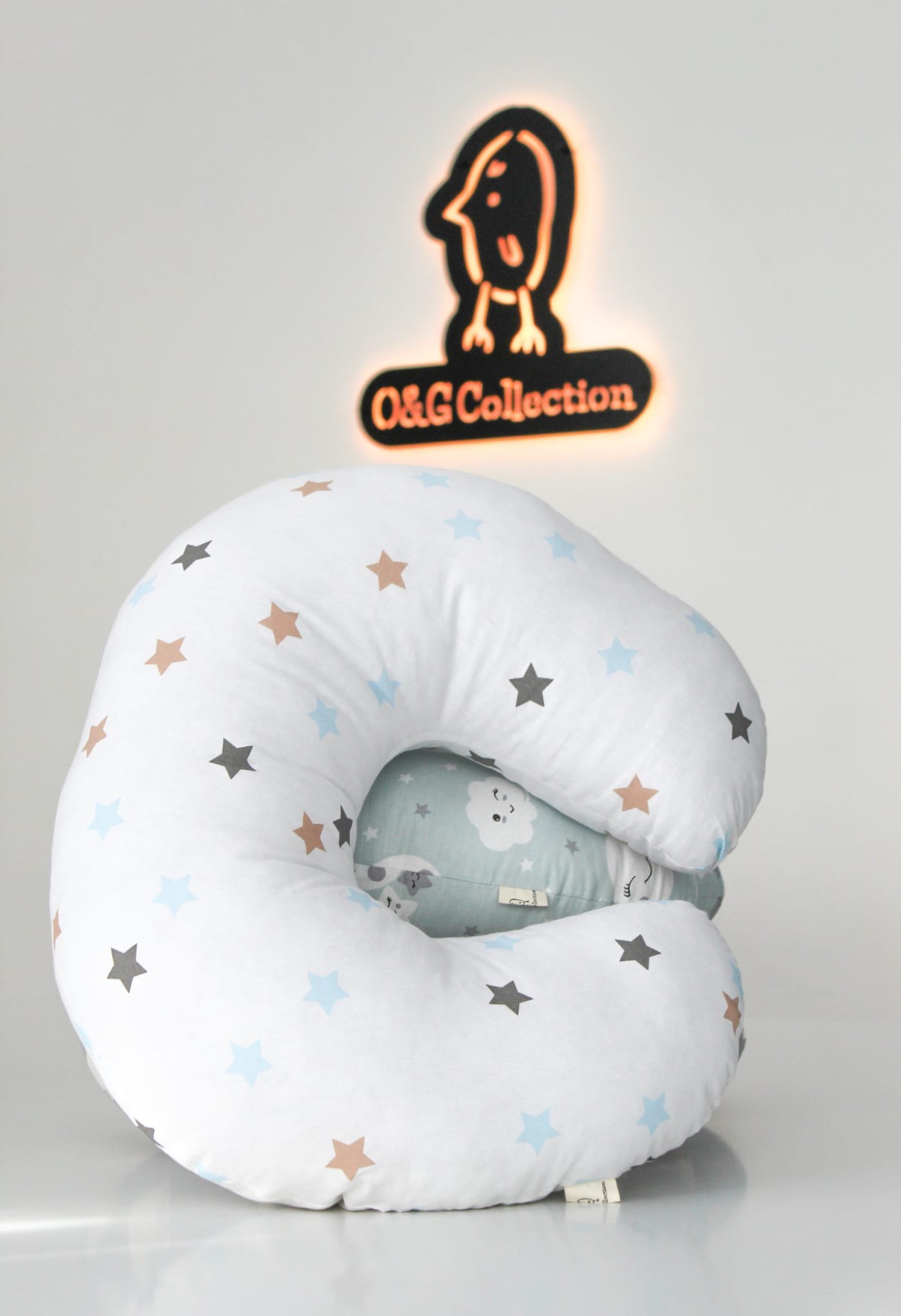 Yıldızlar %100 Pamuklu Bebek Emzirme Yastığı/ Bebek Destek Minderi / Hamile Yastığı