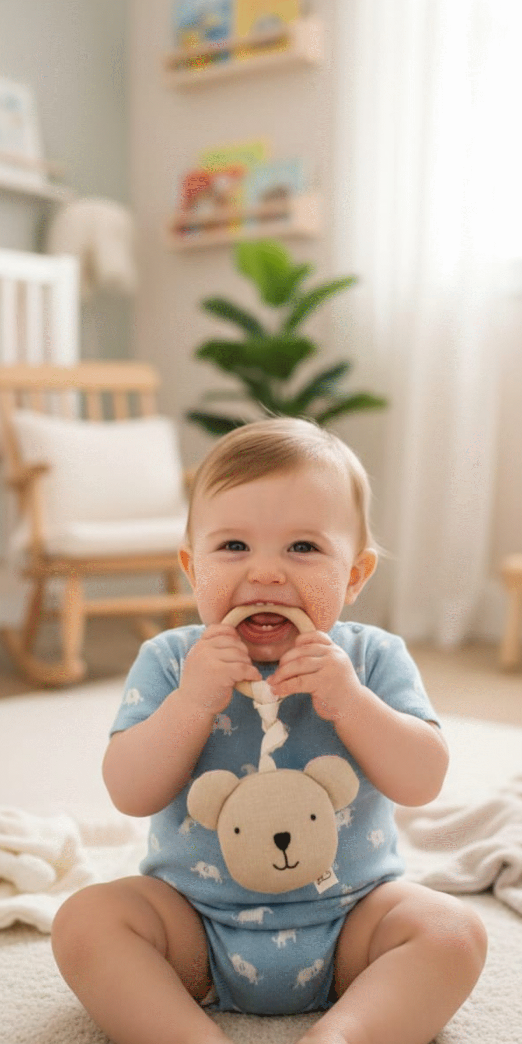 Sevimli Ayıcık Müslin Oyuncaklı Doğal Ahşap Diş Kaşıyıcı: Bebekler İçin Hem Eğlenceli Hem Fonksiyonel