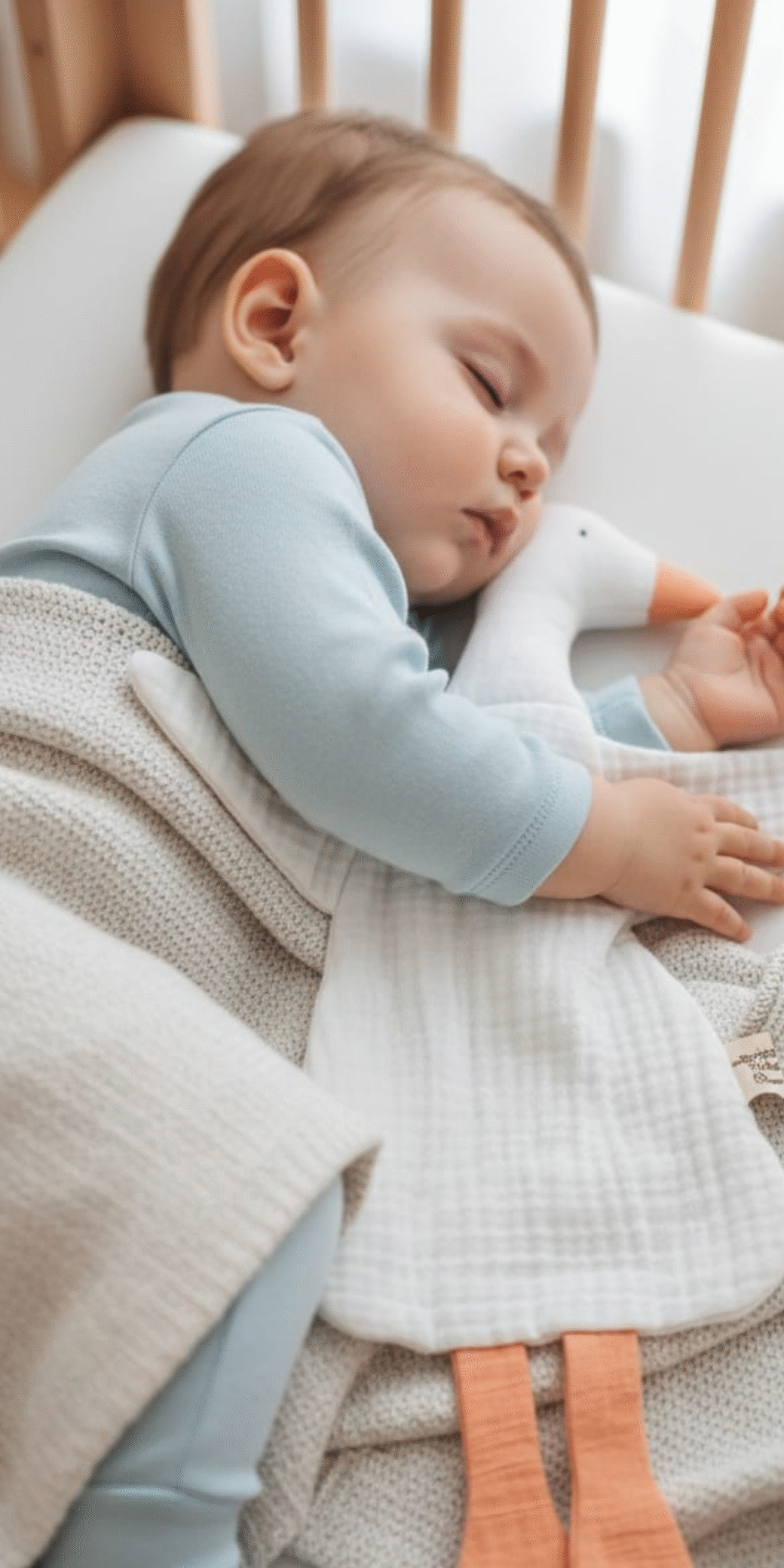 Sevimli Ördek %100 Pamuklu Organik 8 Katlı Müslin Uyku Arkadaşı Bebek / Çocuk