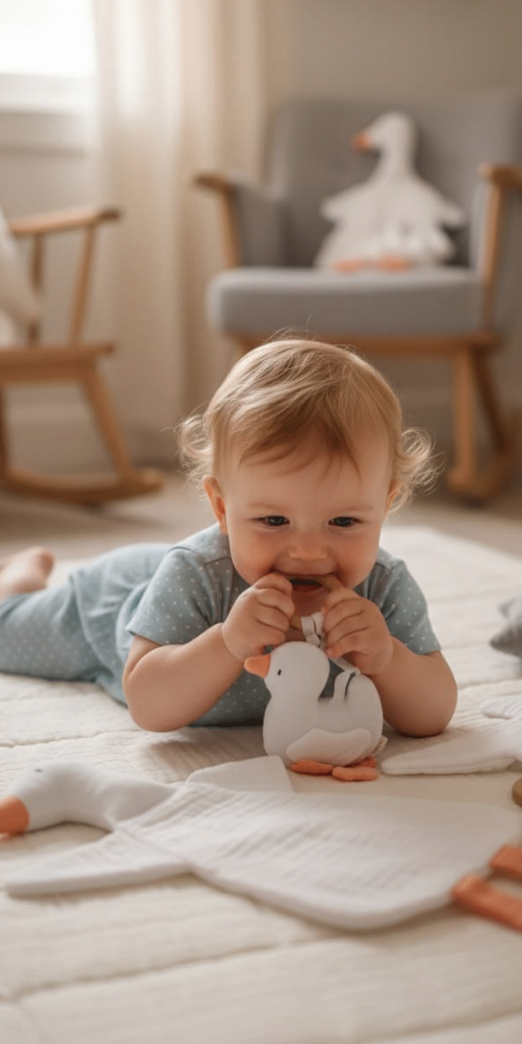 Ördek Set %100 Pamuklu 8 Katlı Müslin Uyku Arkadaşı- Diş Kaşıyıcı / Bebek Hediyelik / Oyuncak