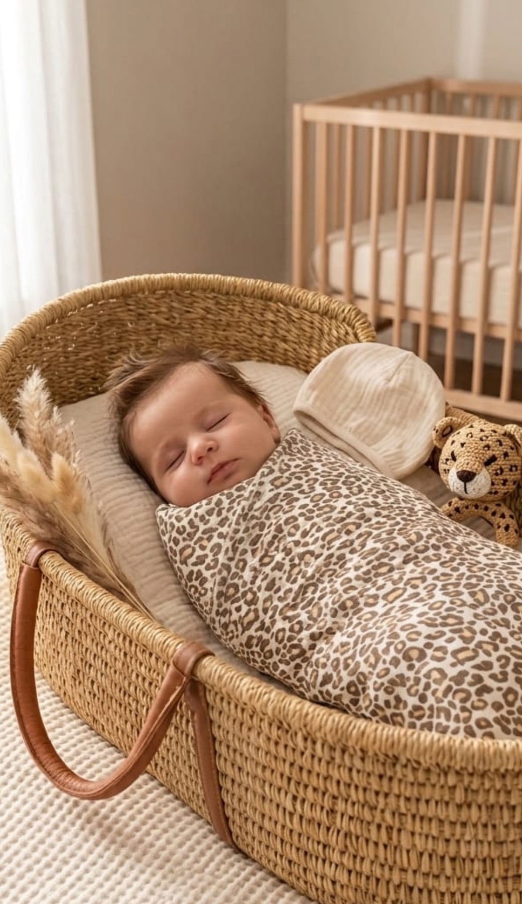 Leopar %100 Pamuklu 4 Katlı Müslin Bebek Kundak / Örtü (80x80 cm)