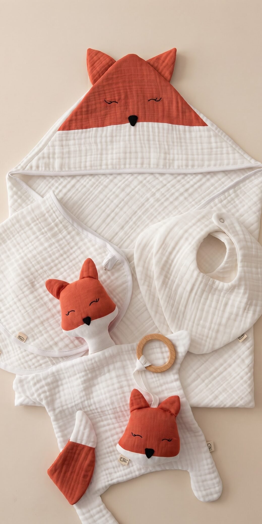 Tilki Premium Set - %100 Pamuklu Müslin Bebek Seti / Bebek Hediyelik